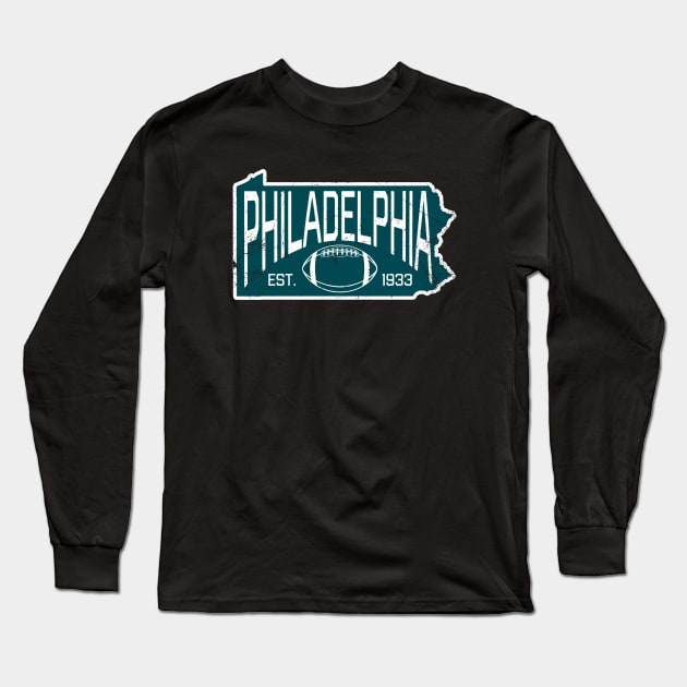 Philadelphia PA Football - Black Long Sleeve T-Shirt by KFig21